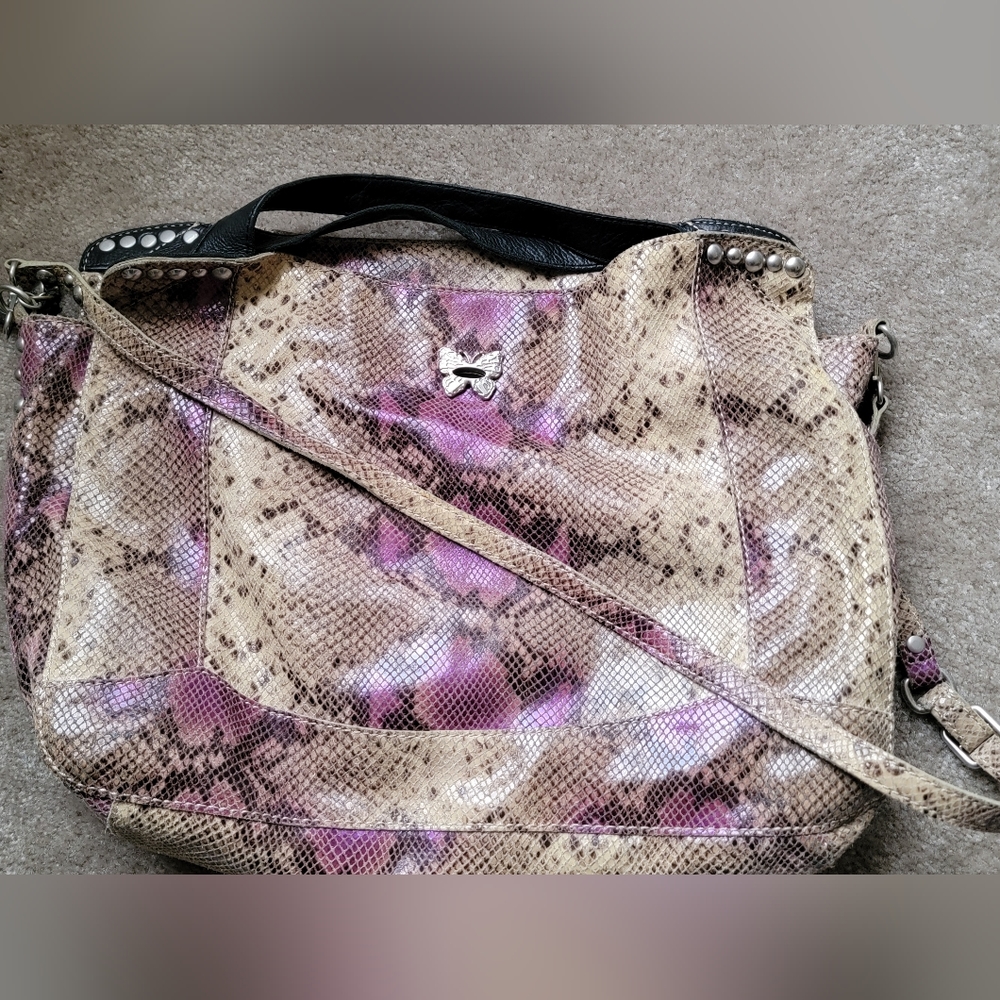 Rock and Rhythm purple snakeskin leather